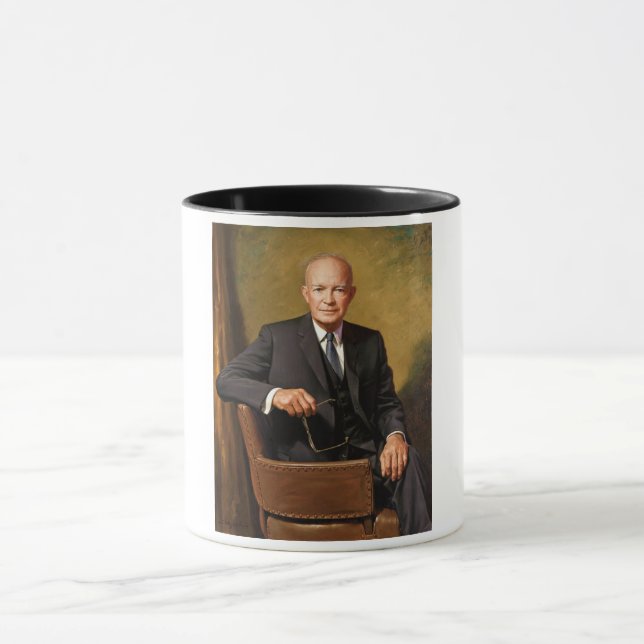 Taza Retrato de Dwight Eisenhower Presidente de la Casa (Centro)