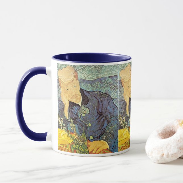 Taza Retrato de Gachet médica de Vincent van Gogh (Con donut)