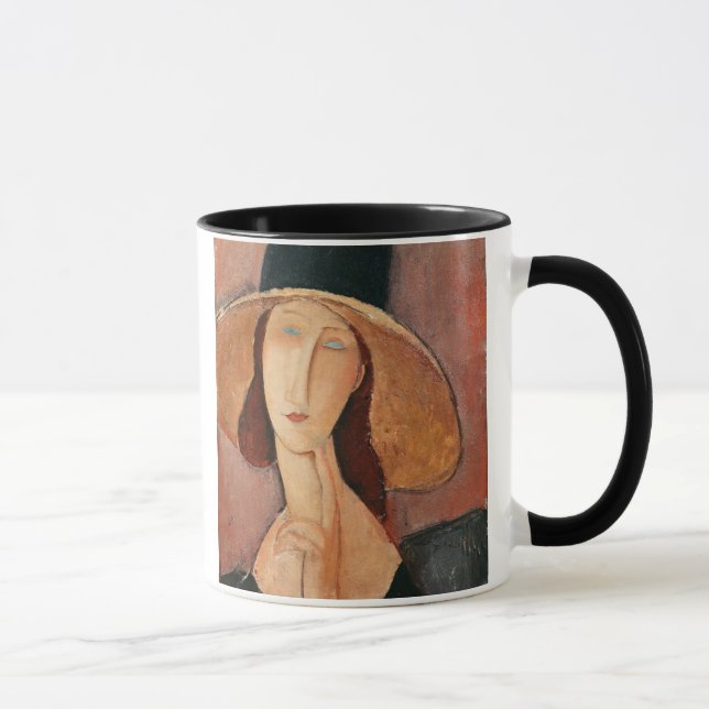 Taza Retrato de Jeanne Hebuterne en un gorra grande (Derecha)
