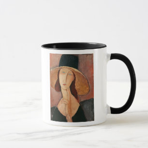 Taza Retrato de Jeanne Hebuterne en un gorra grande