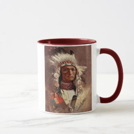 Taza Retrato de jefe indígena nativo americano de Hiawa