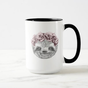 Taza Retrato de la guirnalda principal floral de la