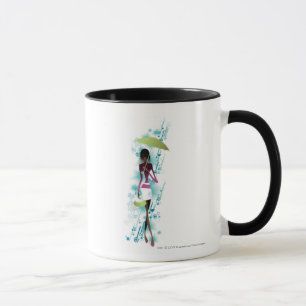 Taza Retrato de la mujer joven que sostiene el monedero