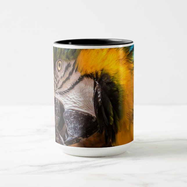 Taza Retrato de macao azul y amarillo (Centro)