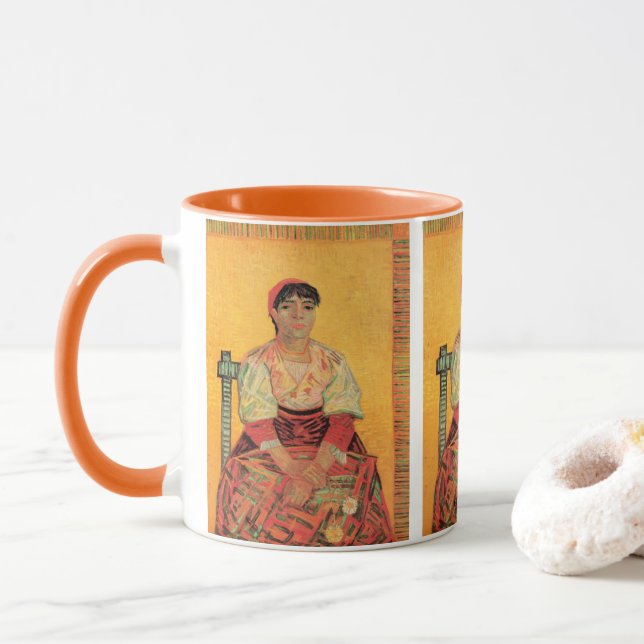 Taza Retrato de mujer italiana por Vincent van Gogh (Con donut)