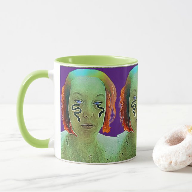 Taza Retrato de mujer serpiente (Con donut)