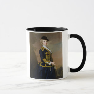 Taza Retrato de Nancy Fortesque que lleva un ri azul