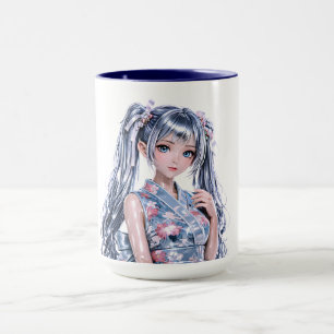 Taza Retrato de niña inspirada en anime