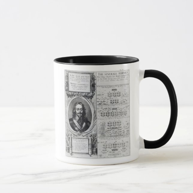 Taza Retrato de rey Charles I con los diagramas (Derecha)