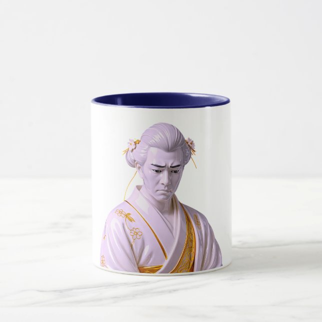 Taza Retrato de Samurái Japonés (Centro)