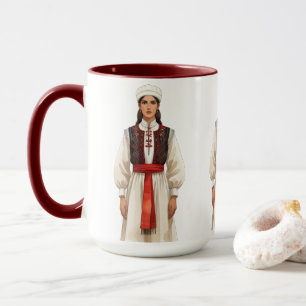 Taza Retrato de traje albanés tradicional   Patrimonio 