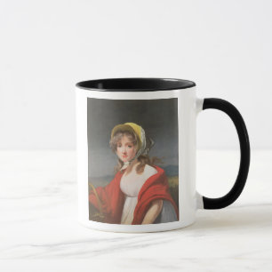 Taza Retrato de un chica que lleva un mantón rojo