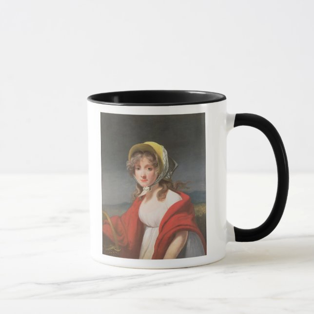 Taza Retrato de un chica que lleva un mantón rojo (Derecha)