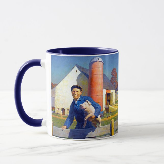 Taza Retrato de un granjero N C Wyeth Americana Art 15o (Izquierda)