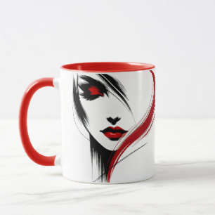 Taza Retrato de una mujer en paz.