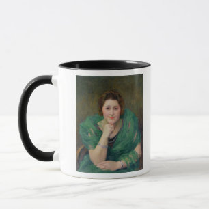Taza Retrato de una mujer rusa con una bufanda verde