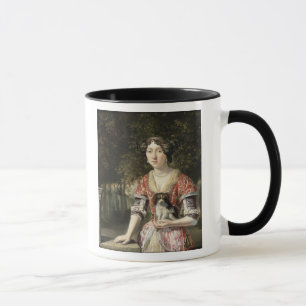 Taza Retrato de una señora Wearing un vestido rojo y