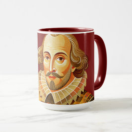 Taza Retrato de William Shakespeare ilustracion a ser o