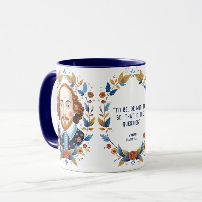 Taza Retrato de William Shakespeare ilustracion Hamlet (Anverso izquierdo)