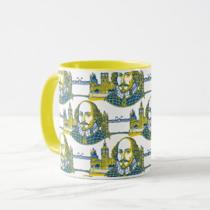 Taza Retrato de William Shakespeare ilustracion Londres