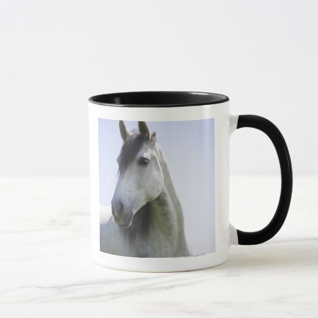 Taza retrato del caballo blanco (Derecha)