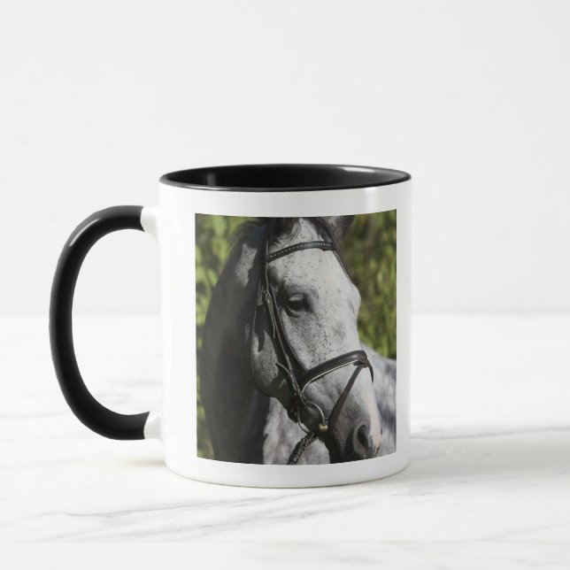 Taza retrato del caballo blanco 2 (Izquierda)