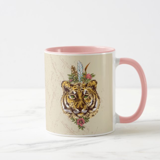 Taza Retrato del estilo de Boho del tigre (Derecha)