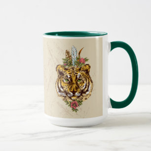 Taza Retrato del estilo de Boho del tigre
