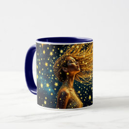 Taza Retrato estelar mágico de una mujer de fantasía de