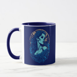 Taza Retrato femenino gótico de belleza craneal