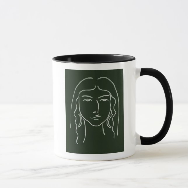 Taza Retrato malaquita con pelo largo (Derecha)