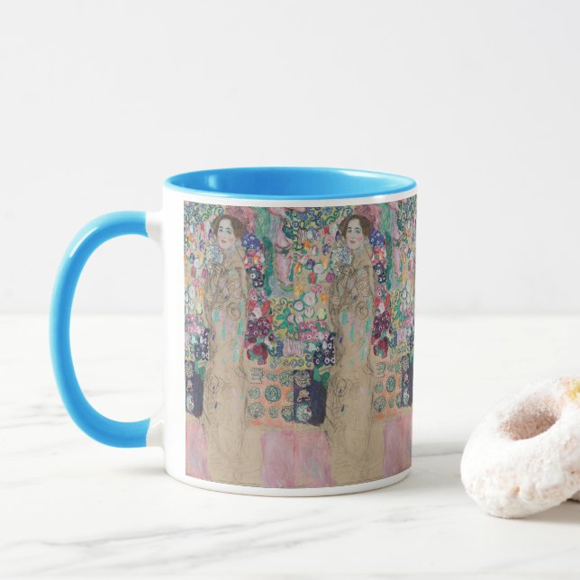 Taza Retrato póstumo de Ria Munk de Gustav Klimt (Con donut)