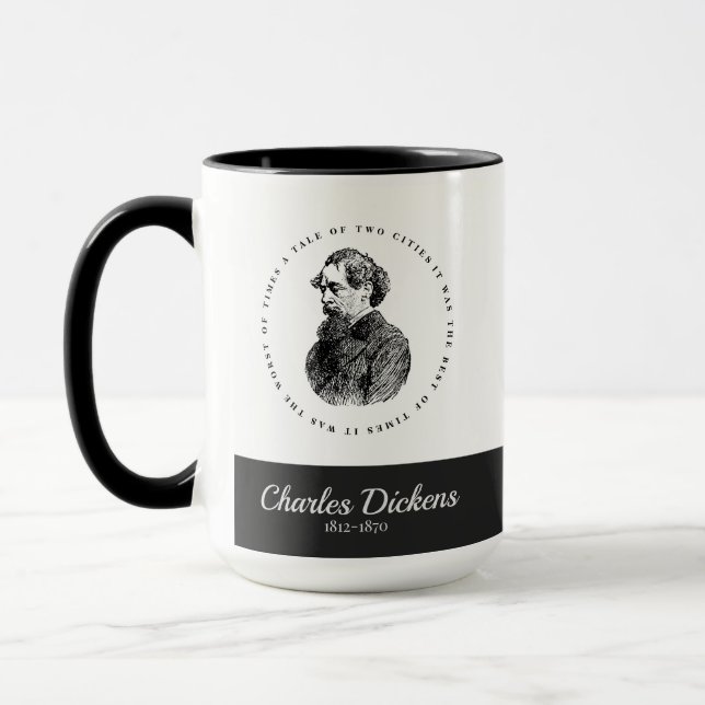 Taza Retrato y cita de Charles Dickens (Izquierda)