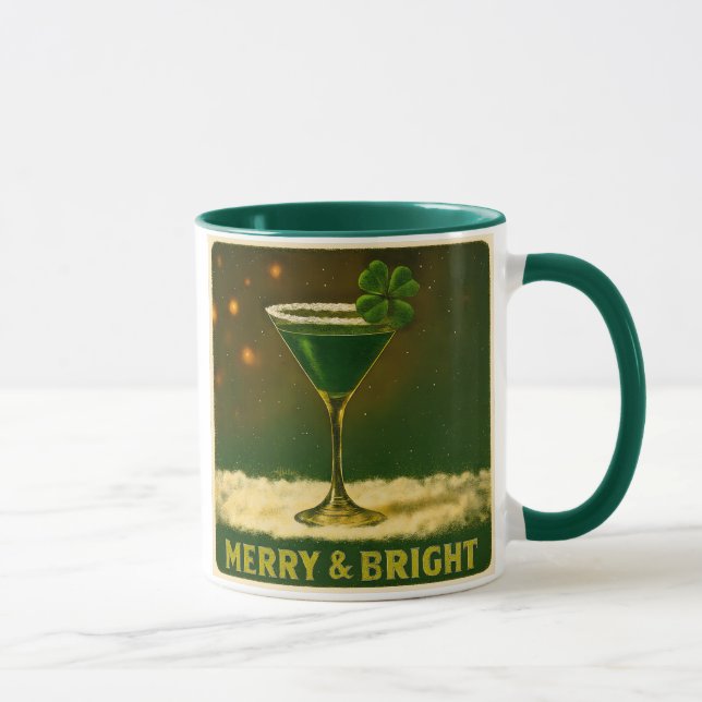 Taza Retro 50s 4 Leaf Clover Irish Christmas Martini (Derecha)