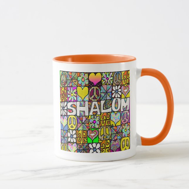 Taza Retro 60 Psicodélico Shalom LOVE (Derecha)