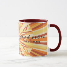 Taza Retro Años 70 Buenas Vibraciones Nombre Perso