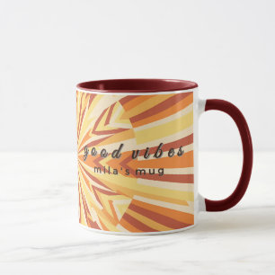 Taza Retro Años 70 Buenas Vibraciones Nombre Perso