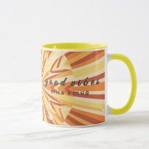 Taza Retro Años 70 Buenas Vibraciones Nombre Perso