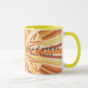 Taza Retro Años 70 Buenas Vibraciones Nombre Perso