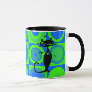 TAZA RETRO ATÓMICO CAT COFFEE MUGS