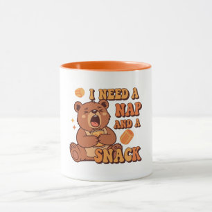 Taza Retro Bear Nap and Snack Color Inside Mug