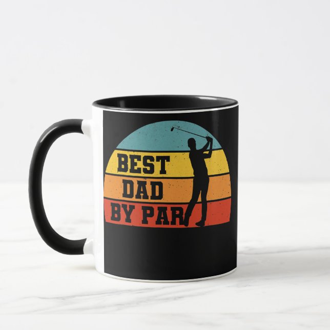 Taza Retro Best Dad By Par Funny Golf Player Papa  (Izquierda)