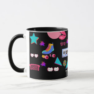 Taza Retro black 80s Costume Vibrant culture pop