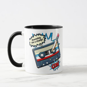 Taza Retro cassette with pencil – Pop-art design with t