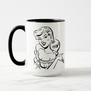 Taza Retro Chica Cómic Pin-Up Años 50