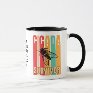 Taza Retro CICADA SURVIVOR con texto Personalizado