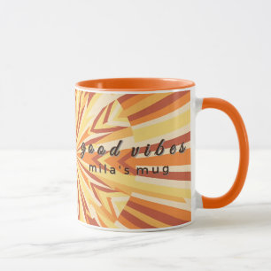 Taza Retro Club Sunburst Personalizada Monograma d