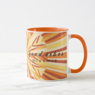 Taza Retro Club Sunburst Personalizada Monograma d