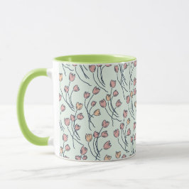 Taza Retro Cottage Tulipanes Esbozados | Cottage Sage