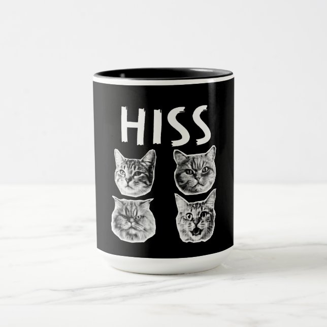 Taza Retro de gato HISS (KISS) (Centro)